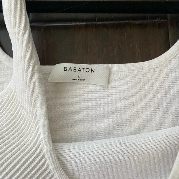 Babaton White Ribbed Tank Top - Picture 3 of 3
